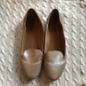 Gold Leather flats from Anthropologie